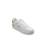 scarpe polo ralph lauren UOMO BIANCHE E CUOIO WHITE/TAN - MASTERS CRT-SK-LTL vista frontale