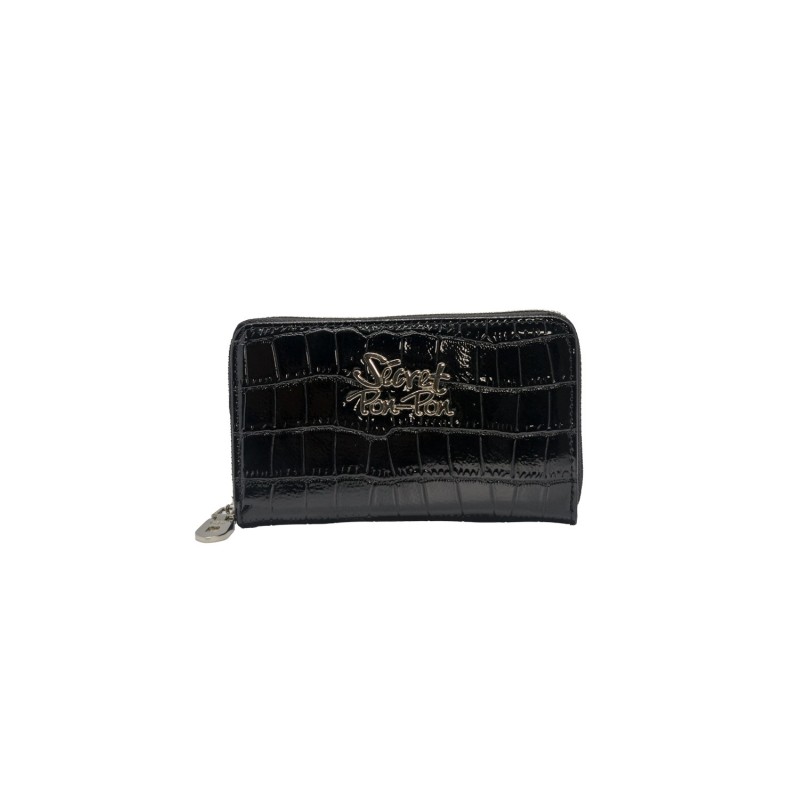 portafoglio sécret pon pon DONNA BLACK - MARLENE WALLET vista frontale