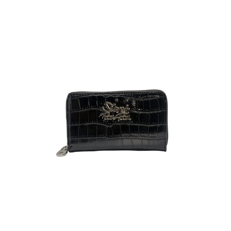 portafoglio sécret pon pon DONNA BLACK - MARLENE WALLET vista frontale
