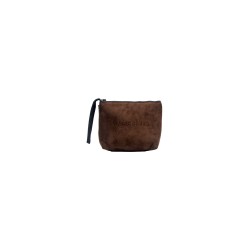 pochette marc ellis DONNA MARRONE COCOA - BUBY SUEDE CLUTCH vista frontale