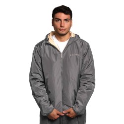 giubbino reversibile john richmond UOMO BEIGE E NERO IRISH CREAM/BLACK - UMA25044GB vista frontale nero