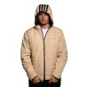 giubbino reversibile john richmond UOMO BEIGE E NERO IRISH CREAM/BLACK - UMA25044GB vista frontale beige cappuccio