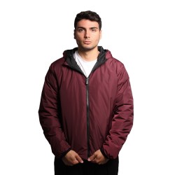 giubbino reversibile john richmond UOMO BORDEAUX E NERO FIG/BLACK - UMA25044GB vista frontale bordeaux