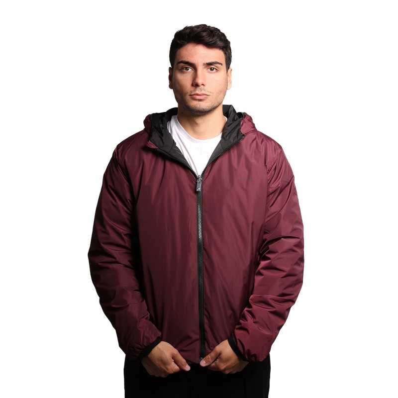 giubbino reversibile john richmond UOMO BORDEAUX E NERO FIG/BLACK - UMA25044GB vista frontale bordeaux