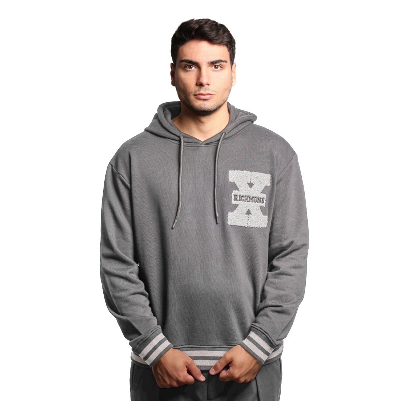 felpa john richmond UOMO BLACK - UMA25050FE vista frontale