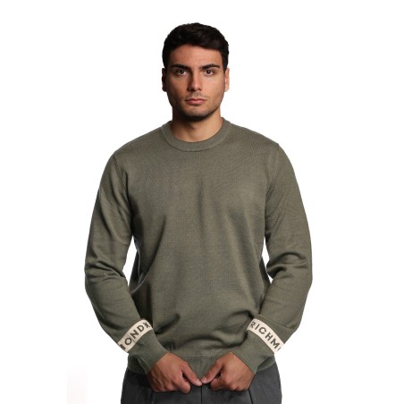 maglioncino john richmond UOMO VERDE DEEP FOREST - UMA25035MA vista frontale