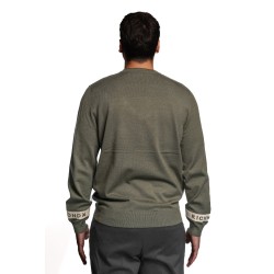 maglioncino john richmond UOMO VERDE DEEP FOREST - UMA25035MA vista posteriore