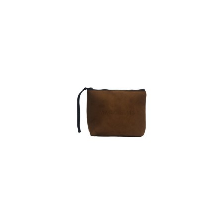 pochette marc ellis DONNA DARK CUOIO - BUBY SUEDE CLUTCH vista frontale