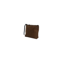 pochette marc ellis DONNA DARK CUOIO - BUBY SUEDE CLUTCH vista laterale