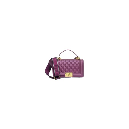 borsa marc ellis DONNA PORPORA SCURO E ORO PURPLE/LIGHT GOLD - FLAT SQUARE S vista frontale