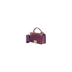 borsa marc ellis DONNA PORPORA SCURO E ORO PURPLE/LIGHT GOLD - FLAT SQUARE S vista laterale