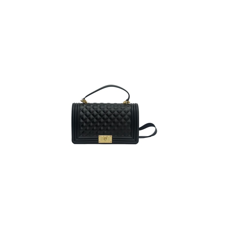 borsa marc ellis DONNA BLACK E LIGHT GOLD - FLAT SQUARE M vista frontale