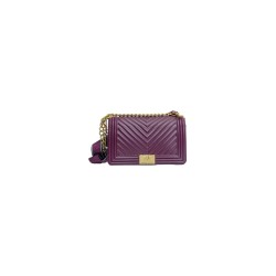 borsa marc ellis DONNA PORPORA SCURO E ORO PURPLE/LIGHT GOLD - FLAT M_25 vista frontale