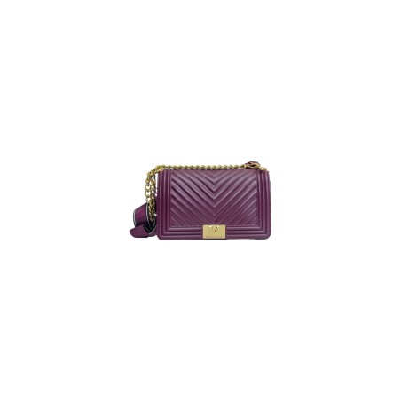 borsa marc ellis DONNA PORPORA SCURO E ORO PURPLE/LIGHT GOLD - FLAT M_25 vista frontale
