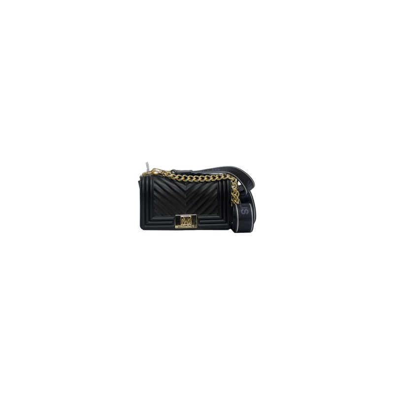 borsa marc ellis DONNA BLACK E LIGHT GOLD - FLAT S_25 vista frontale