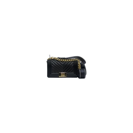 borsa marc ellis DONNA BLACK E LIGHT GOLD - FLAT S_25 vista frontale