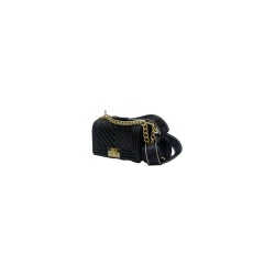 borsa marc ellis DONNA BLACK E LIGHT GOLD - FLAT S_25 vista laterale