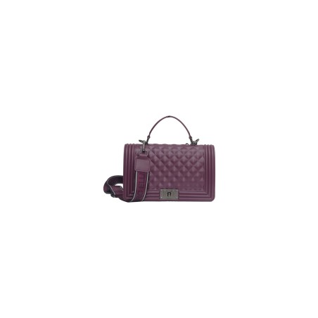 borsa marc ellis DONNA PORPORA E ARGENTO PURPLE/BRUSH CDF - FLAT SQUARE M vista frontale