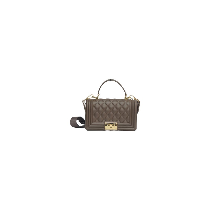 borsa marc ellis DONNA MARRONE E ORO COCOA/LIGHT GOLD - FLAT SQUARE S vista frontale