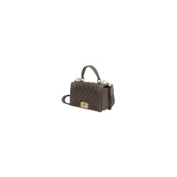 borsa marc ellis DONNA MARRONE E ORO COCOA/LIGHT GOLD - FLAT SQUARE S vista laterale