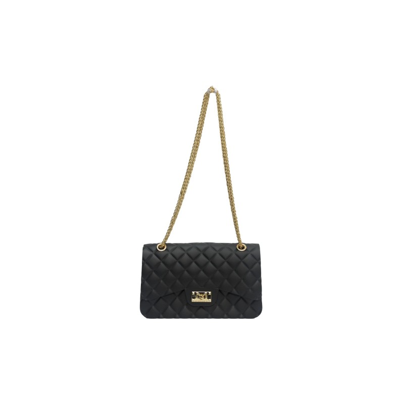 borsa marc ellis DONNA BLACK E LIGHT GOLD - FLAT FALCON M vista frontale