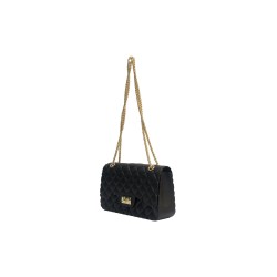 borsa marc ellis DONNA BLACK E LIGHT GOLD - FLAT FALCON M vista laterale