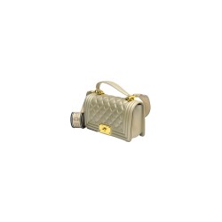 borsa marc ellis DONNA TORTORA E ORO TAUPE/LIGHT GOLD - FLAT SQUARE M vista laterale