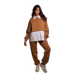 felpa kostumn°1 DONNA CAMMELLO - KI25133 vista completo frontale