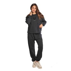 felpa moschino DONNA NERA 0555 - V6A1710 - 4418 vista completo frontale