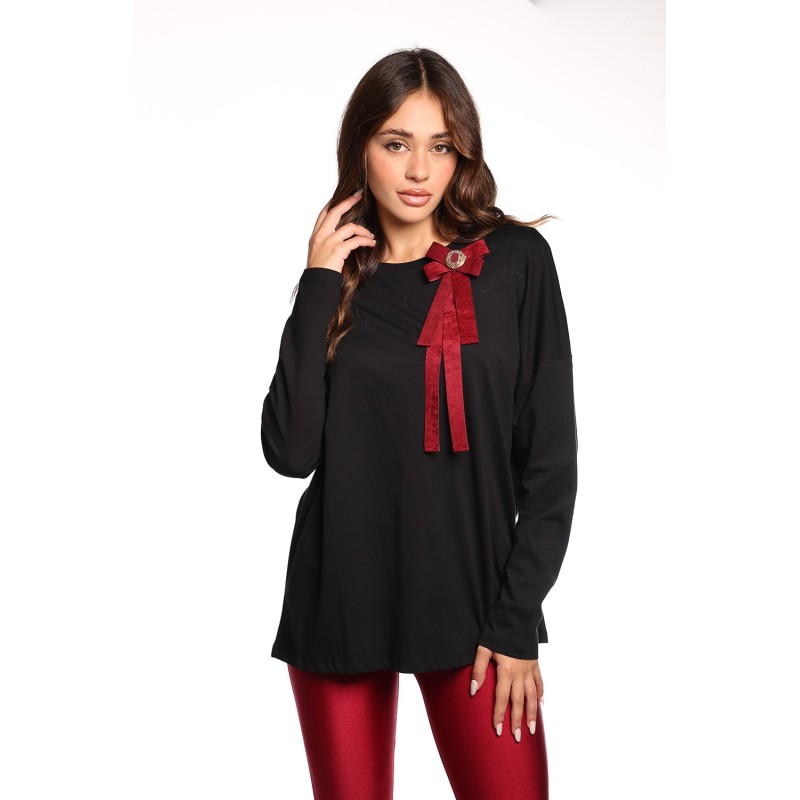 t-shirt kostum°1 DONNA NERA - KI25109 vista frontale