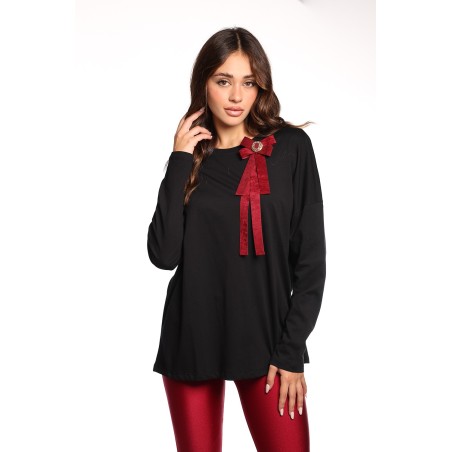 t-shirt kostum°1 DONNA NERA - KI25109 vista frontale