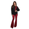 pantalone a zampa kostumn°1 DONNA BORDEAUX - KI2508 vista completo frontale