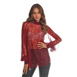 blusa kostumn°1 DONNA BORDEAUX - KI25139 vista frontale