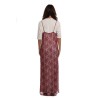 abito lungo kostumn°1 DONNA BORDEAUX E OFF-WHITE - KI25140 vista posteriore