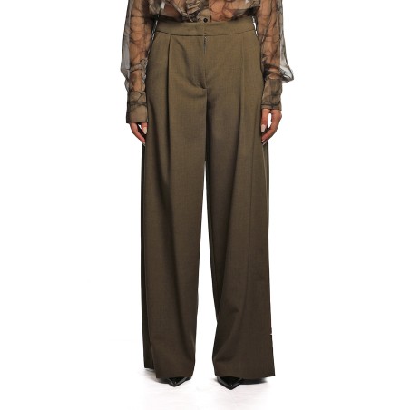 pantalone a palazzo jijil DONNA 0007 VERDE MILITARE - JPI25PA094 vista frontale