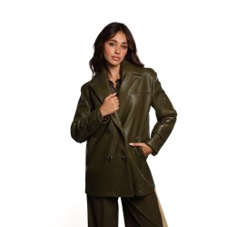 cappotto jijil DONNA 0007 VERDE MILITARE - JPI25CP100 vista frontale