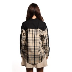 cardigan jijil DONNA 1507 NERO E CHECK VANIGLIA - JPI25GI142 vista posteriore