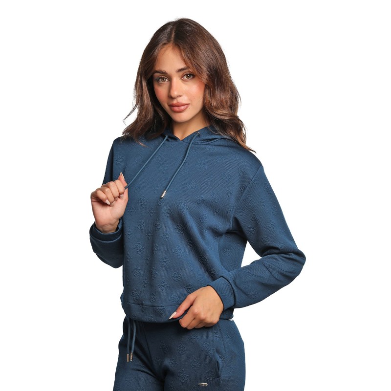 felpa guess DONNA BLU PETROLIO FBBO - V5YQ04KBSL2 vista frontale