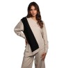 felpa jijil DONNA BEIGE CHIARO E NERA 1103 NATURALE/NERO - JPI25FP144 vista frontale