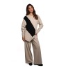 felpa jijil DONNA BEIGE CHIARO E NERA 1103 NATURALE/NERO - JPI25FP144 vista completo frontale