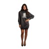 abito a felpa guess DONNA NERO JBLK - V5YK07KCX22 vista frontale