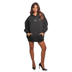 felpa oversize guess DONNA NERA JBLK - V5BQ12KB681 vista frontale