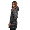 giubbino lungo save the duck DONNA NERO 10000 - D47300W - IRIS21 REESE vista laterale