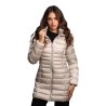 giubbino lungo save the duck DONNA BEIGE CHIARO 40019 - D47300W - IRIS21 REESE vista frontale