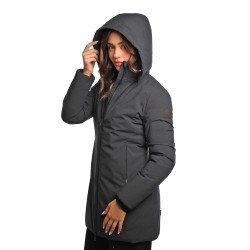 giubbino lungo save the duck DONNA NERO 10000 - D40060W - MATT21 RACHEL  - vista laterale