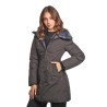 giubbino lungo reversibile ADD DONNA NERO E BLU C1527 BLACK+PACIFIC BLUE - 12AWHE33 vista laterale nero