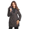 giubbino lungo reversibile ADD DONNA NERO E BLU C1527 BLACK+PACIFIC BLUE - 12AWHE33 vista frontale nero