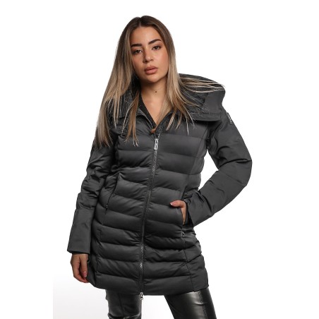 giubbino lungo refrigue DONNA BLACK - 2821O00101 - AKETA vista frontale
