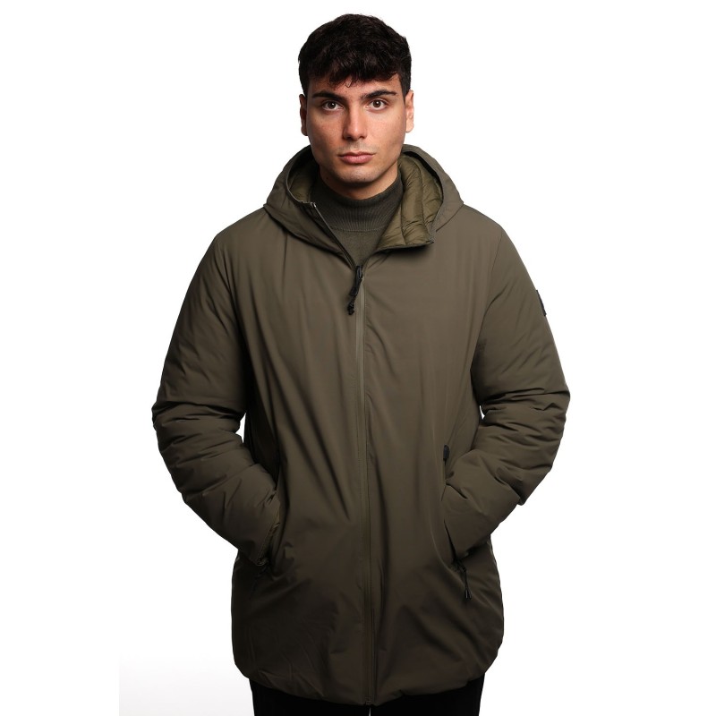 giubbino lungo reversibile refrigue UOMO VERDE MILITARY - 2811O00150 - FINN vista frontale liscia
