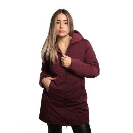 giubbino lungo reversibile refrigue DONNA BORGOGNA BURGUNDY - 2821O00071 - SYN vista frontale liscia